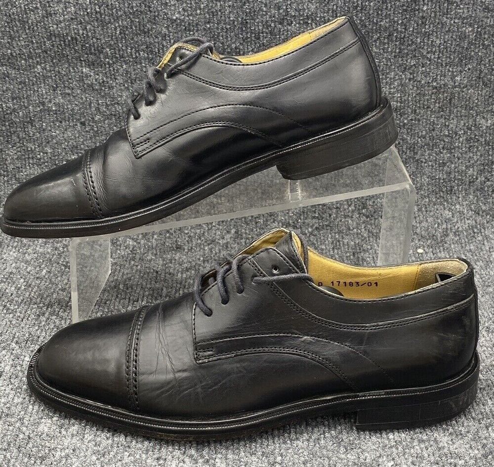 Florsheim Imperial Italy Black Leather Cap Toe Oxford Dress Shoes 17183/01 7.5 D